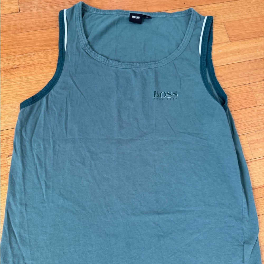 Hugo Boss Men's Teal Tank Top,men medium